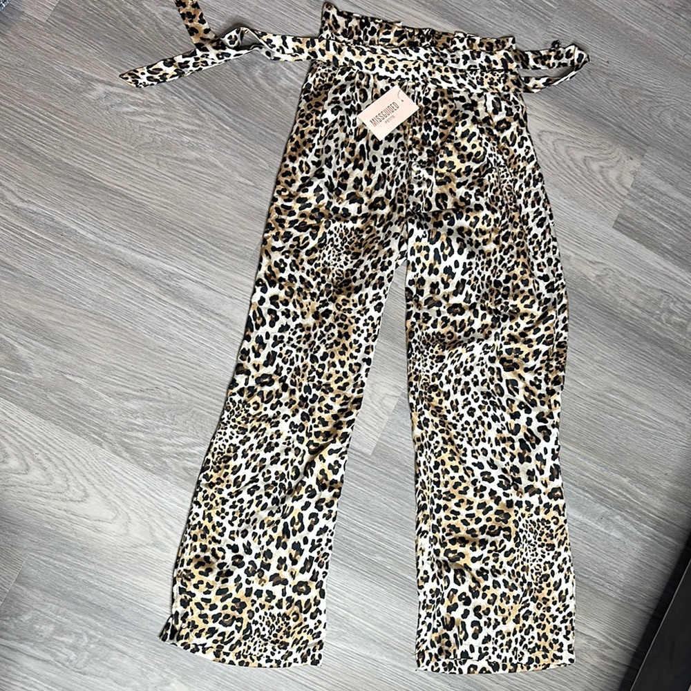 Leopard Print Women's Silk Pants